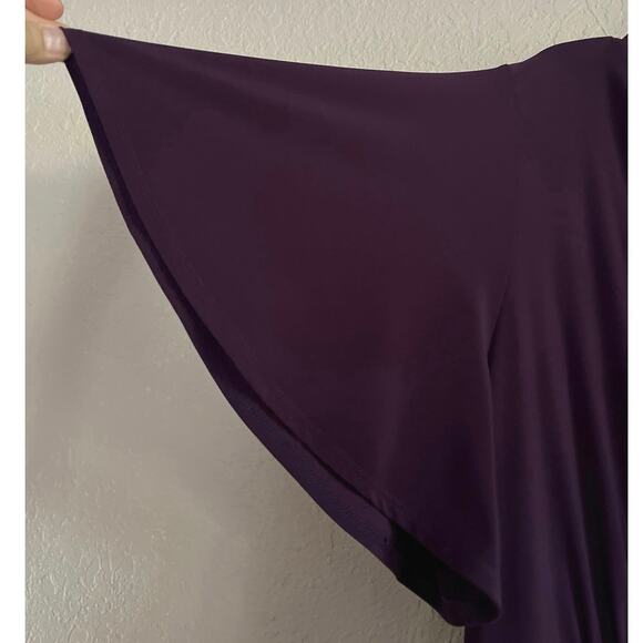 Gilli Purple Faux Wrap Dress Womens Size 2X Midi Stretchy Work Church Feminine - Picture 9 of 11
